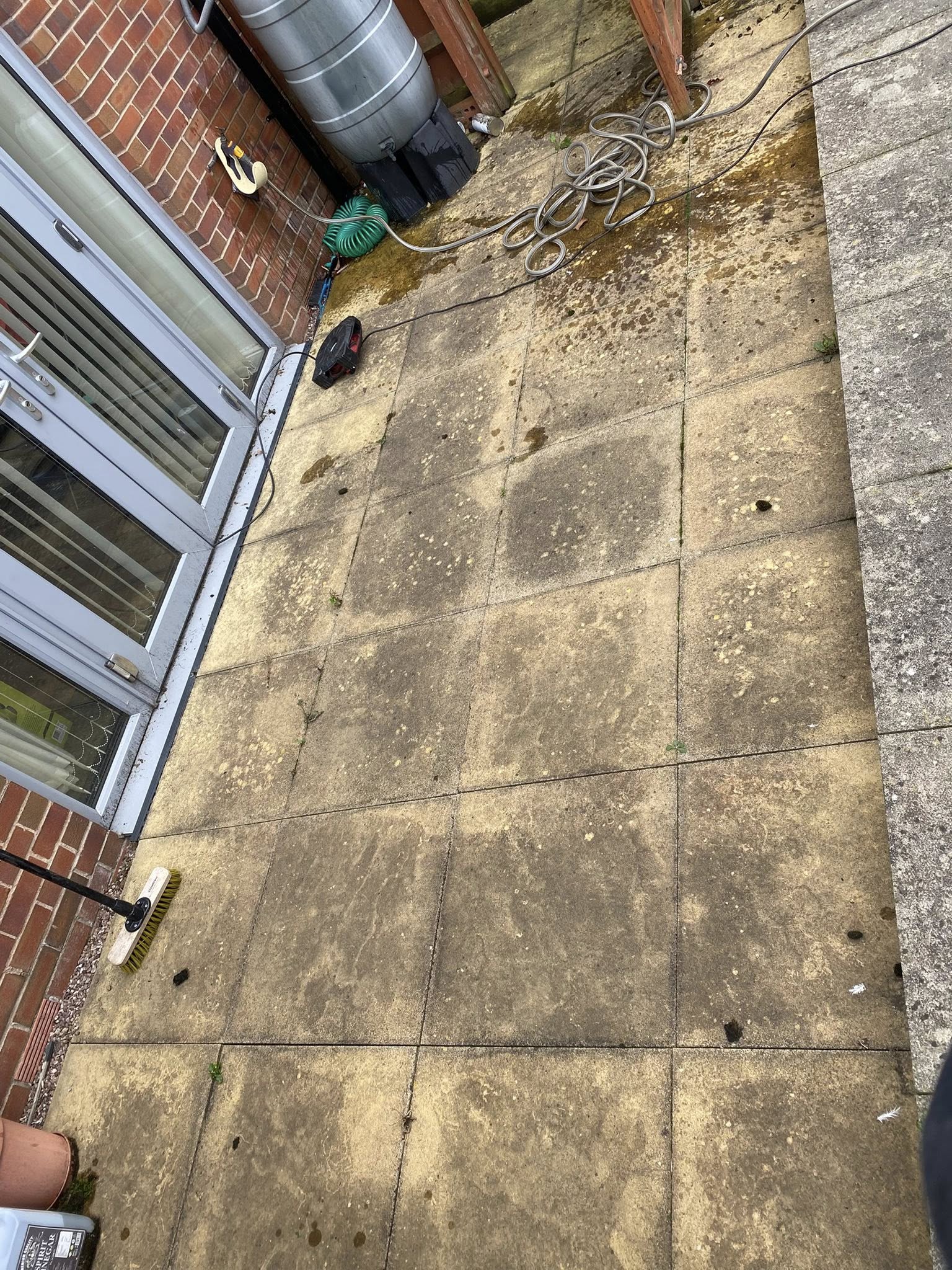 Patio before cleaning by CG Jetwashing